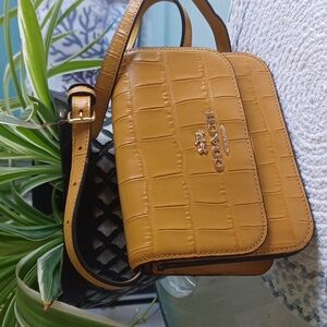 Coach Mini Brynn Crossbody Handbag Sunflower Yellow Leather NWT Classic